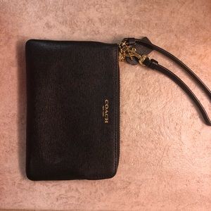 Small black coach wristlet